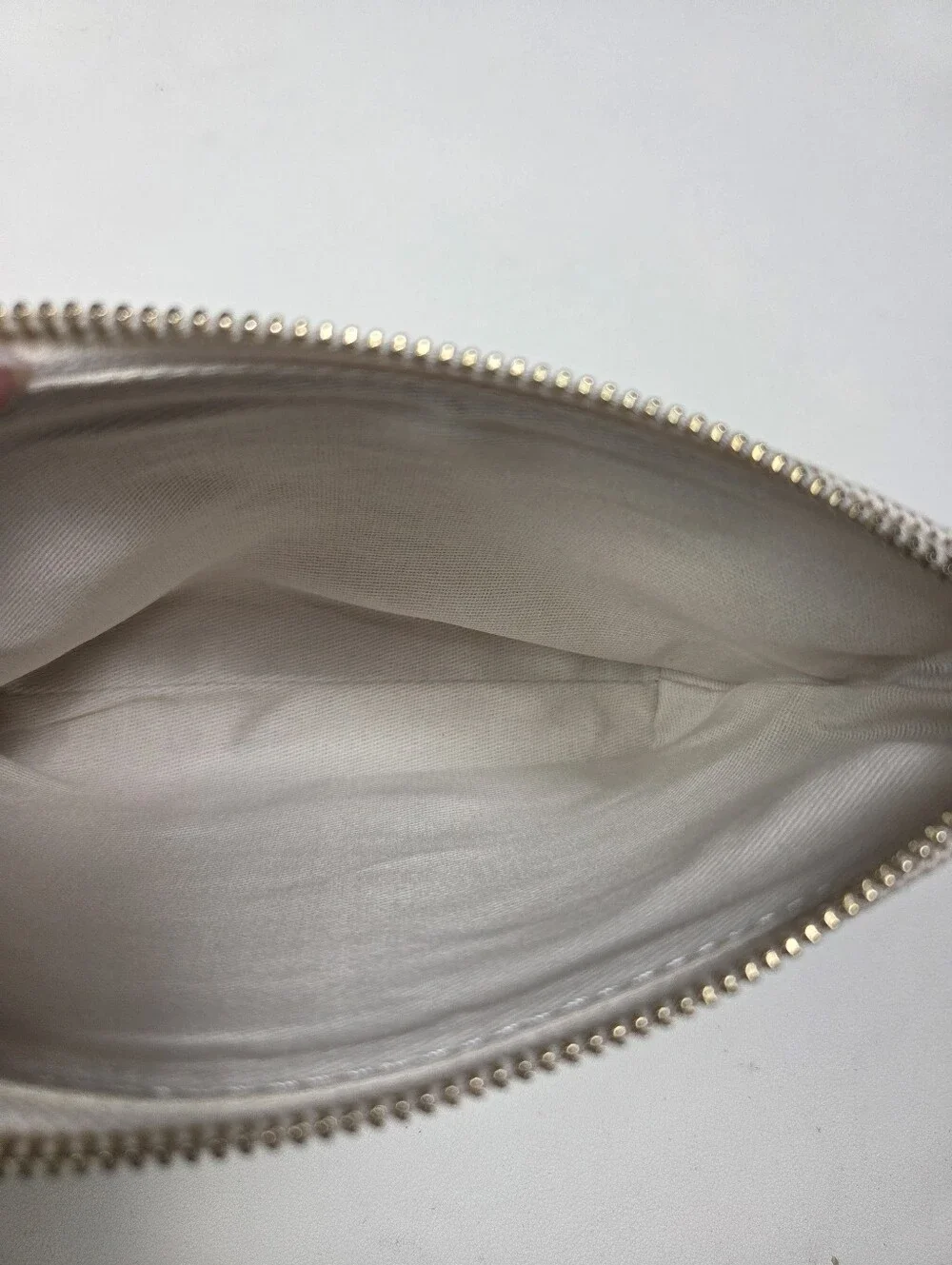 VERAFIELD Beige Canvas Zip Pouch NEW